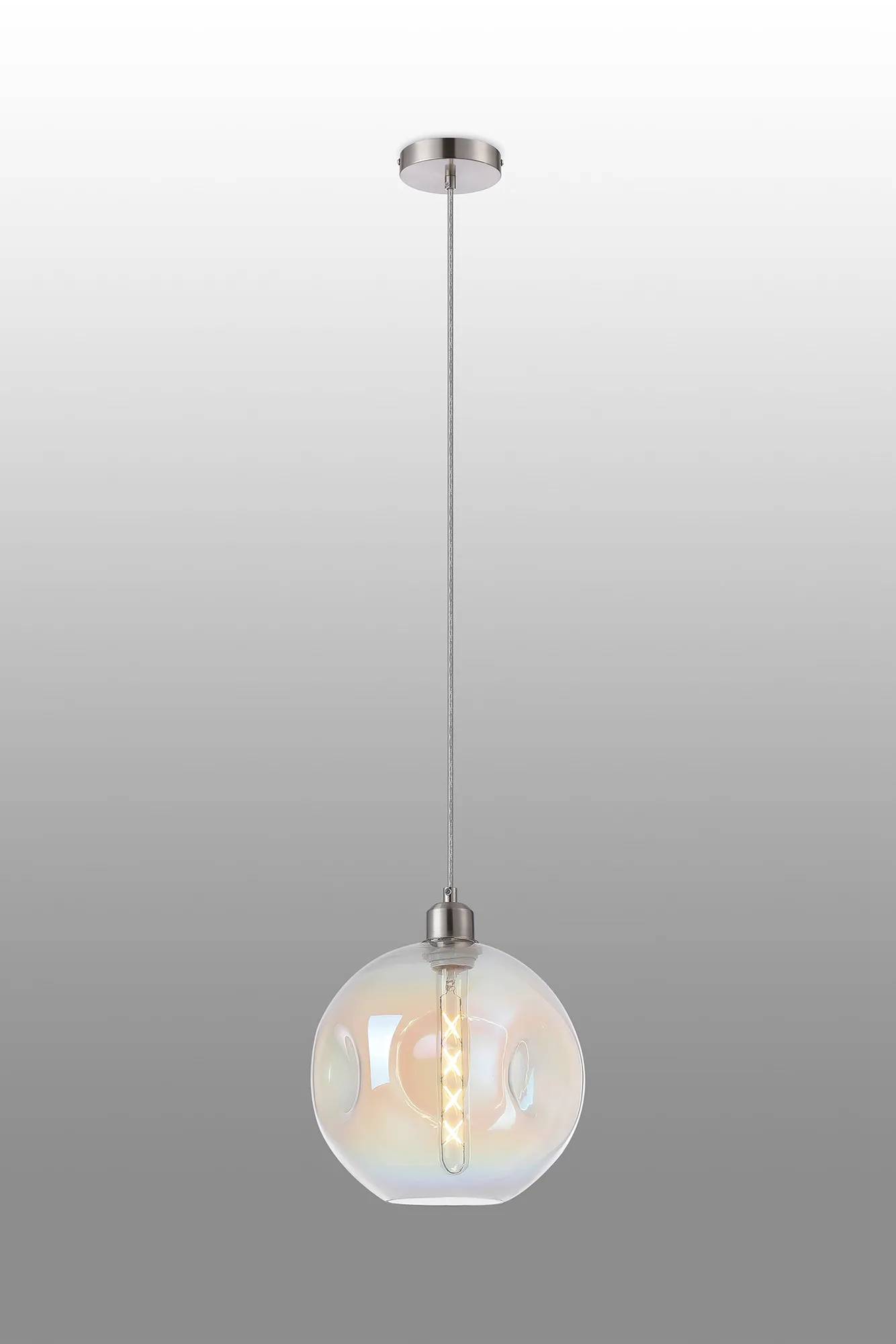 Cawdor Satin Nickel Ceiling Lights Deco Single Pendant